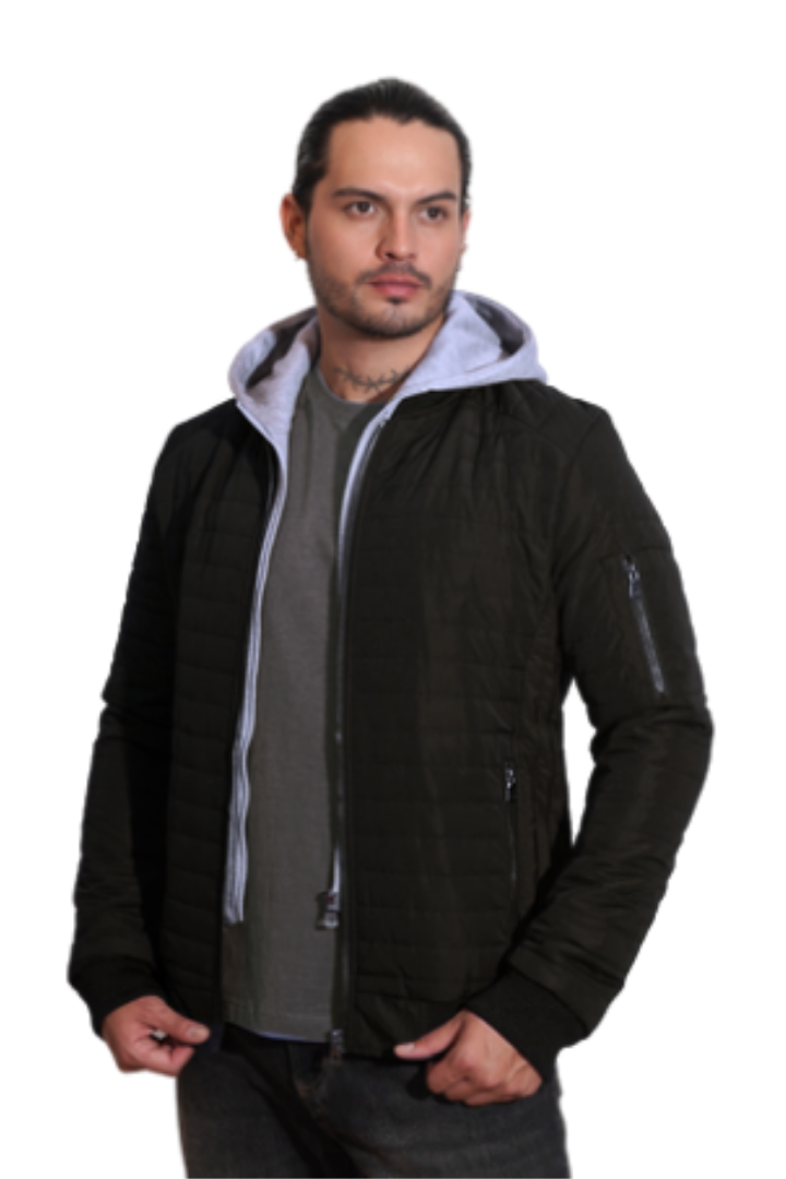 chaqueta con capota de algodón