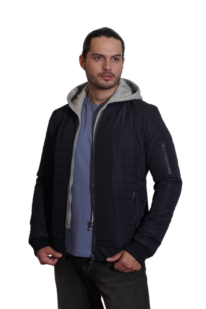 chaqueta con capota de algodón