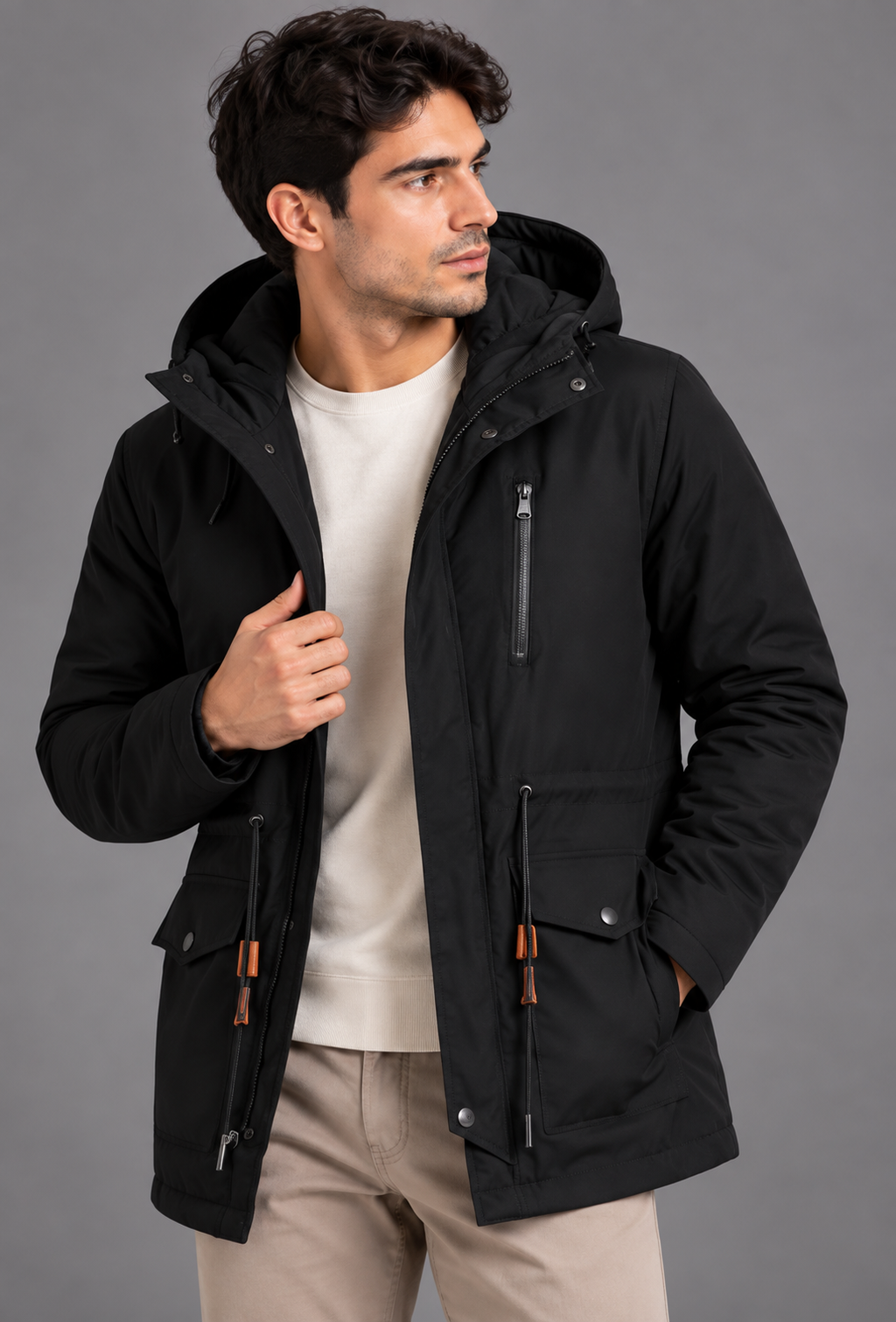 chaqueta parka para hombre