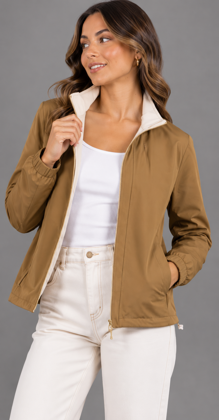 chaqueta doble faz mujer