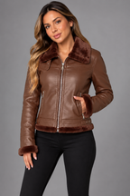 chaqueta tipo cuero mujer