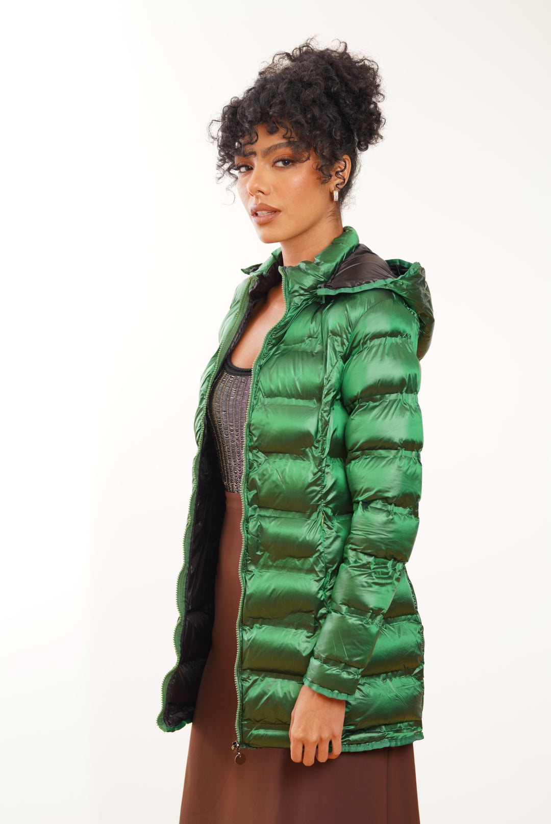 chaqueta acolchada brillante