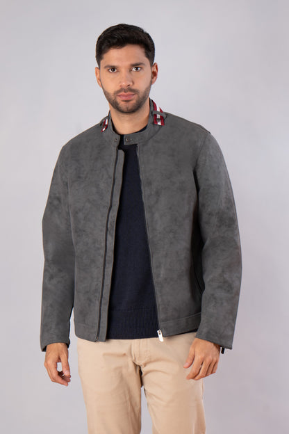Chaqueta casual tipo cuero
