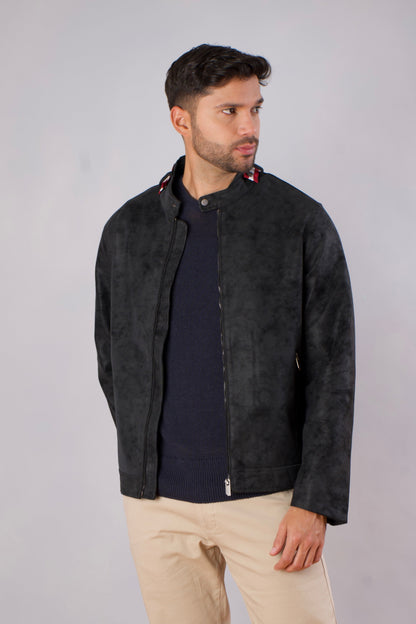 Chaqueta casual tipo cuero