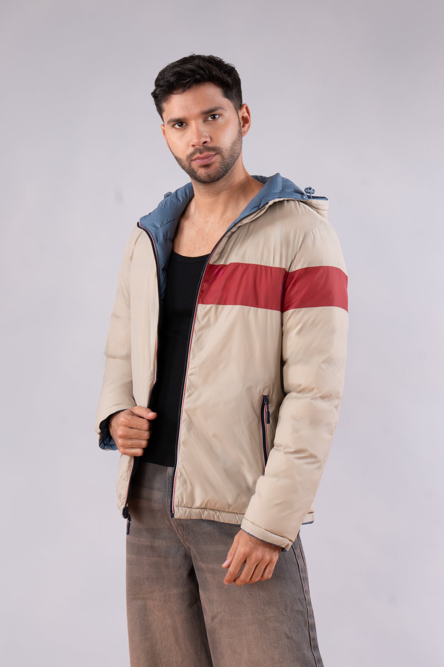 chaqueta acolchada con doble faz