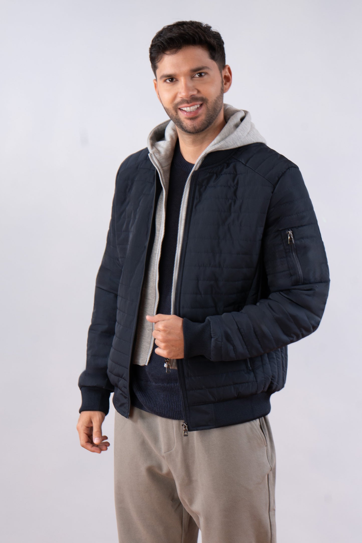 chaqueta con capota de algodón