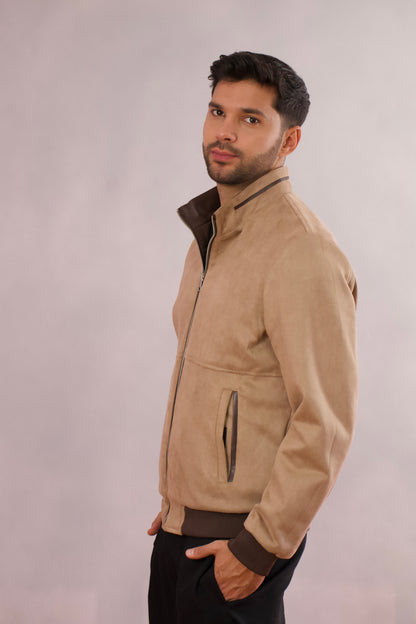 Chaqueta tipo cuero doble faz