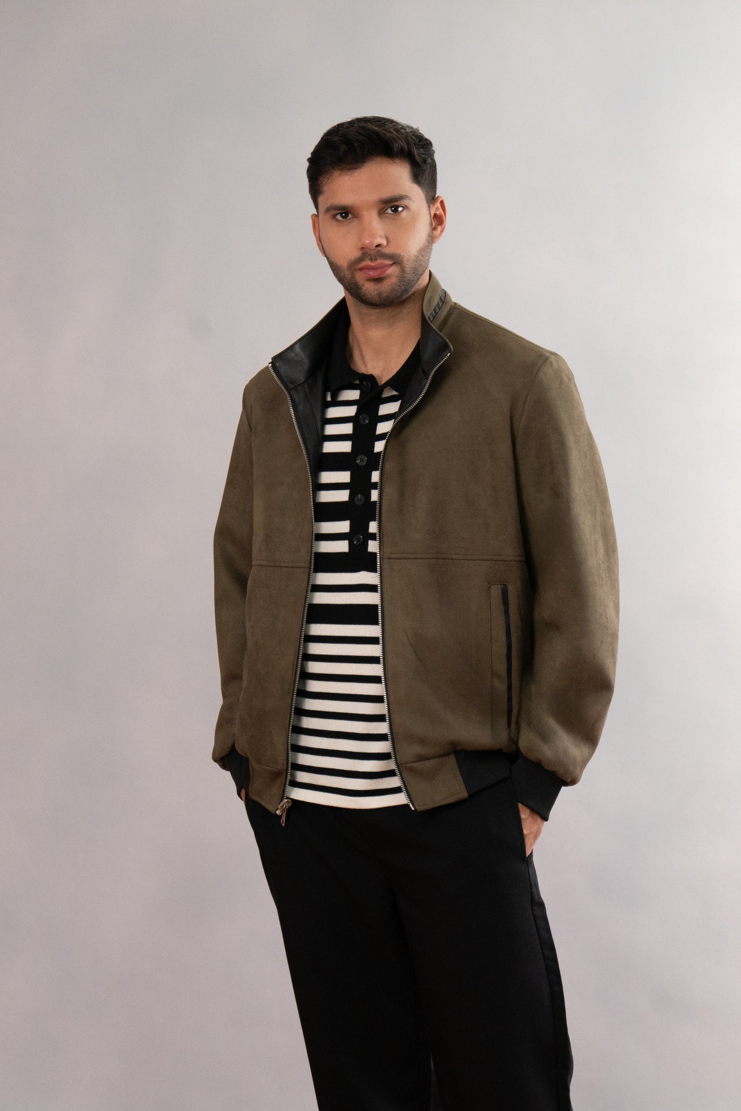 chaqueta tipo cuero doble faz