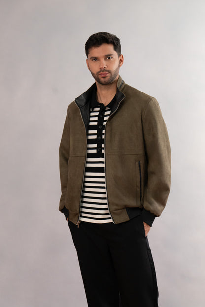 Chaqueta tipo cuero doble faz