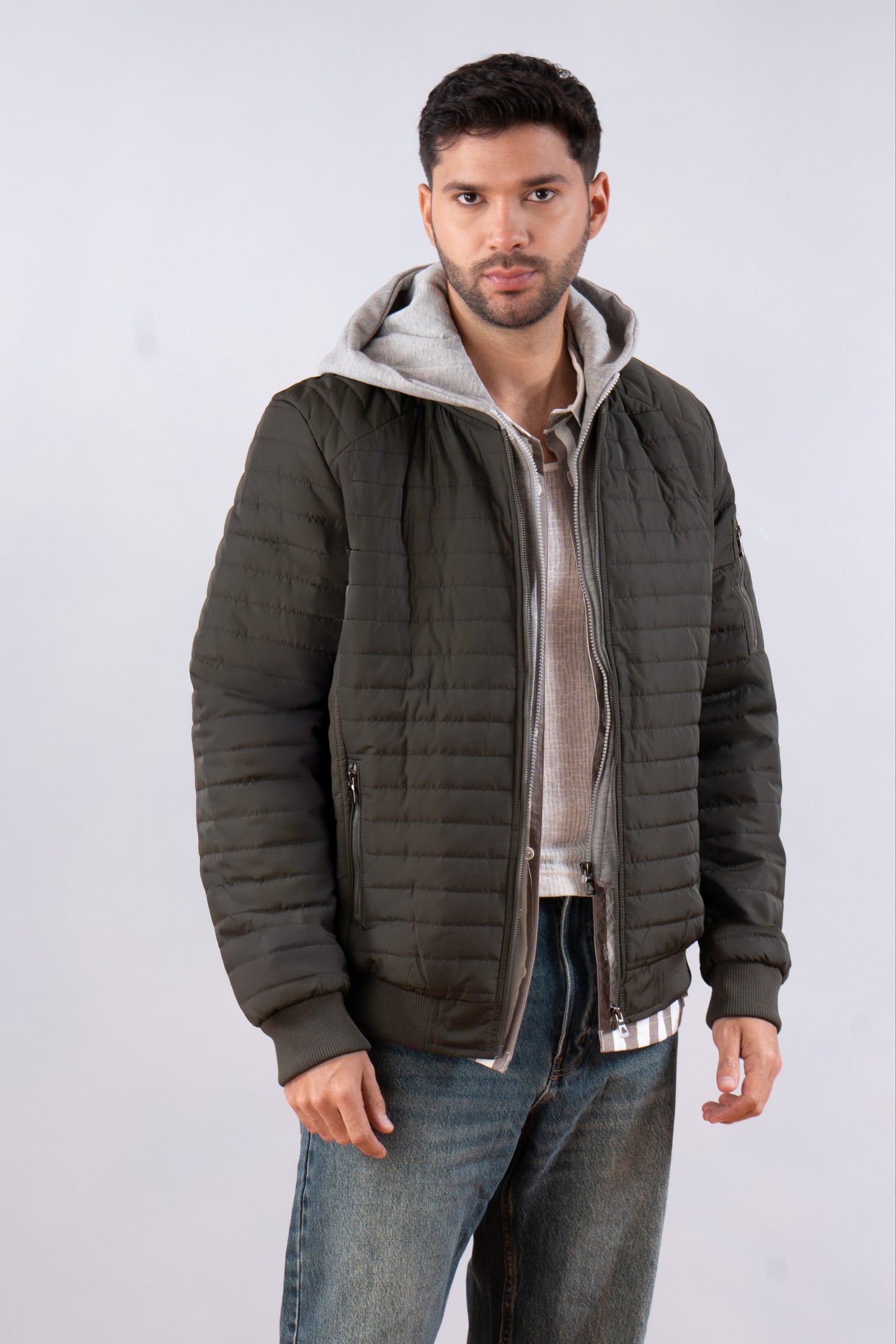 chaqueta con capota de algodón