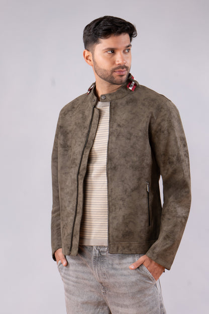 Chaqueta casual tipo cuero