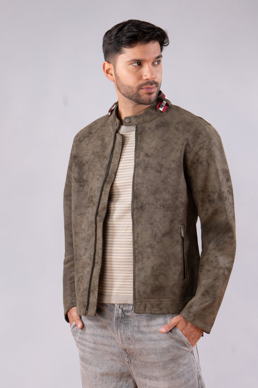 Chaqueta casual tipo cuero