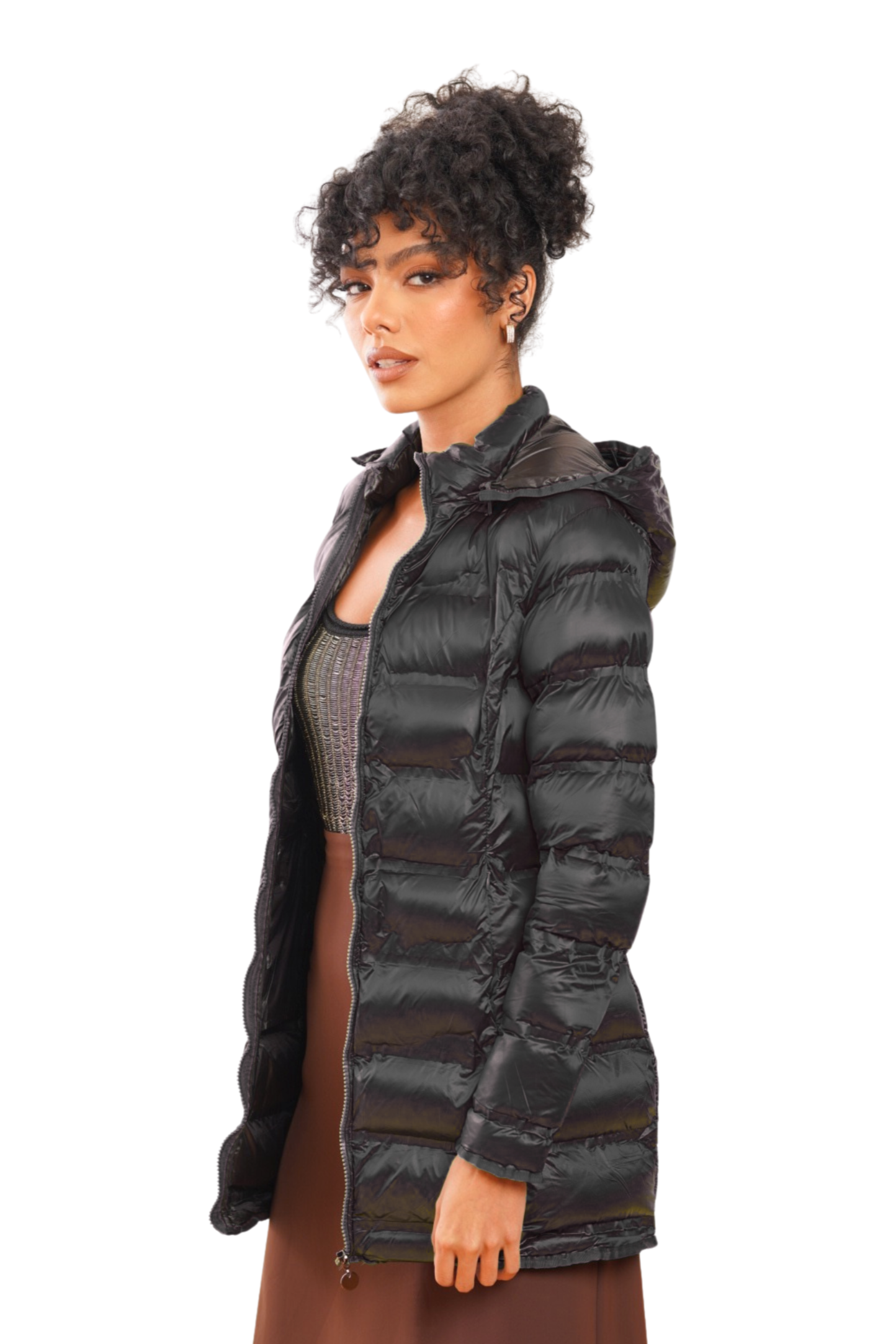 chaqueta acolchada brillante